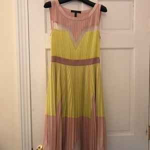 BCBG pleated midi dress.
